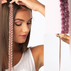 Pop by Hairdo 20” Pink Hair Extension Metallic Clip In Braid Extension Gift NEW!